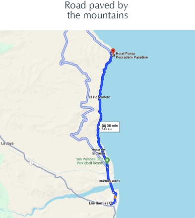 Indicaciones para llegar Punta Pescadero Paradise - Costera